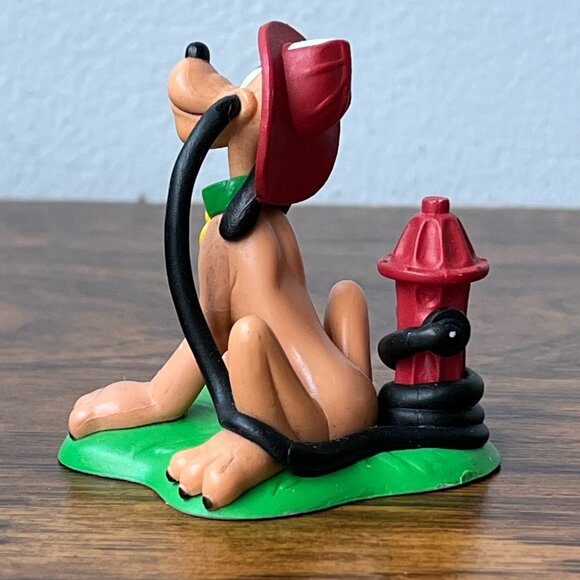 Disney Pluto Fireman Firefighter PVC Figure Cake Topper Hydrant Water Hose - Picture 3 of 14